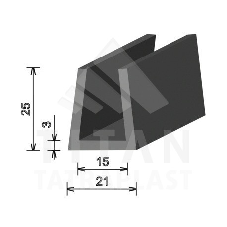 Gumový EPDM U - profil 