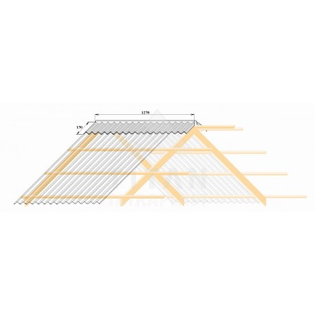 Polykarbonátový trapezový hrebenáč číry